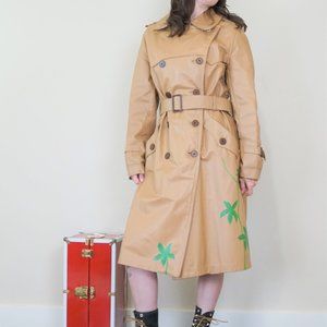 Hand Painted Virginia Creeper Trench Coat